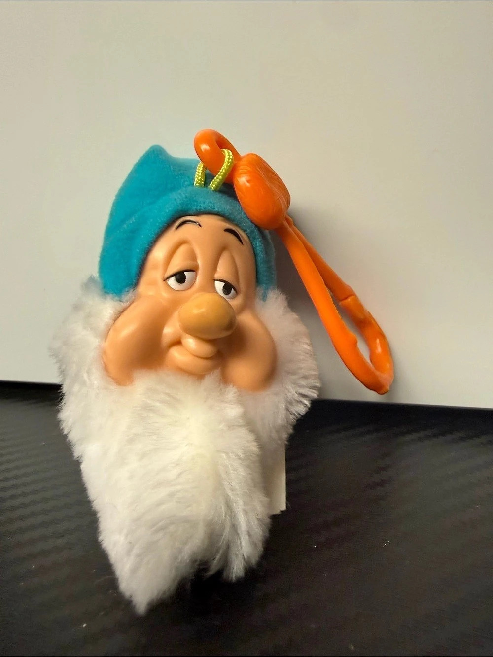 Disney Grumpy Plush Backpack Clip Keychain Blue & White